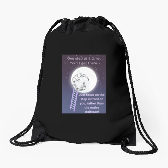 Full Moon Inspirational Quote Poster Drawstring Bags