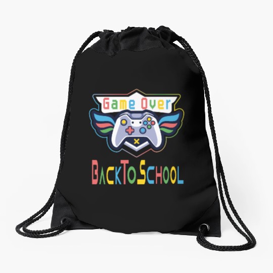 Fun Color Game Over Back To School Drawstring Bags