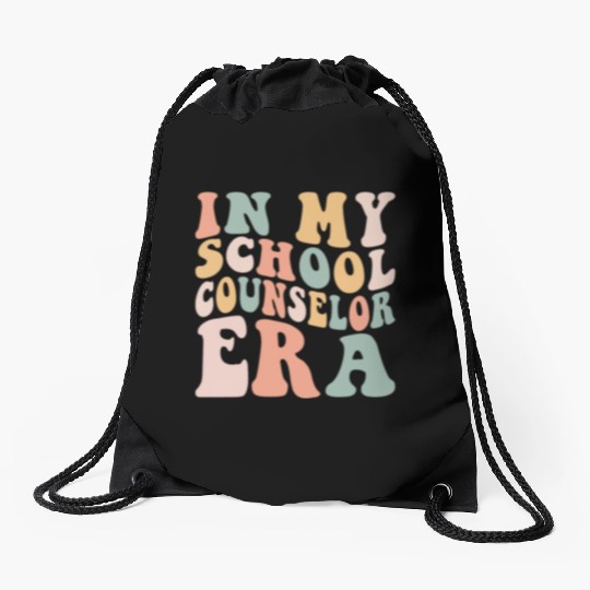 Retro In My School Counselor Era Back To School Drawstring Bags