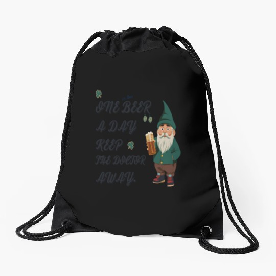 Beer keep the doctor Drawstring Bags