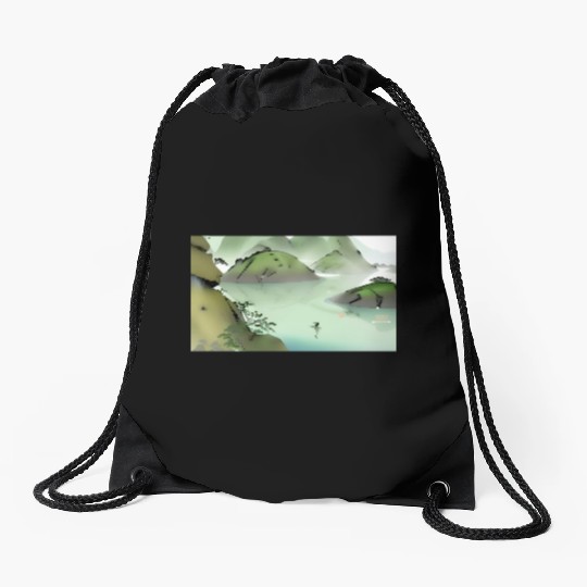 The Swimming dolphin Drawstring Bags