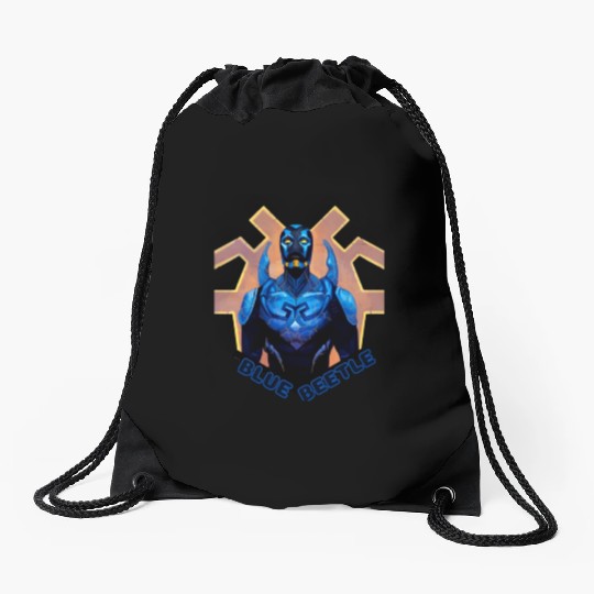 Blue Beetle Drawstring Bags