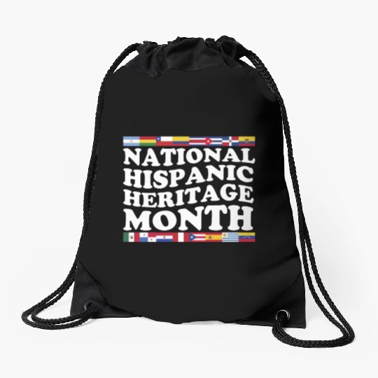 Hispanic Heritage Month National Latino Countries Drawstring Bags