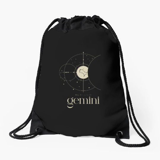 Gemini Star Constellation Zodiac Minimalist Drawstring Bags