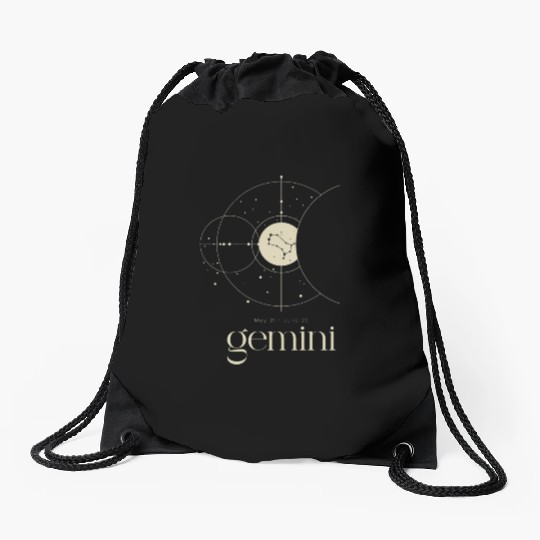 Gemini Star Constellation Zodiac Minimalist Drawstring Bags