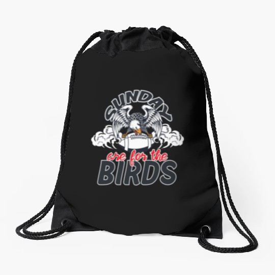Sunday Are For The Birds Drawstring Bags