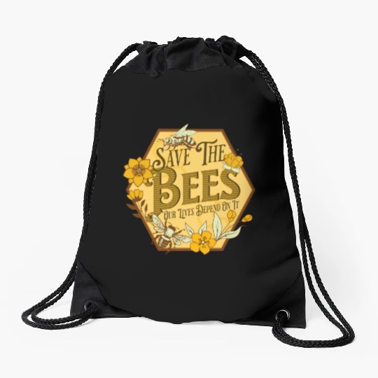 Honey Bee Beekeeping Save The Bees Drawstring Bags