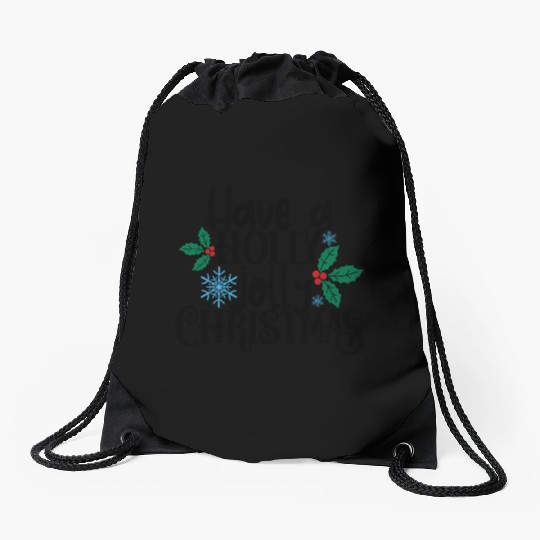 Holly Jolly Christmas Drawstring Bags
