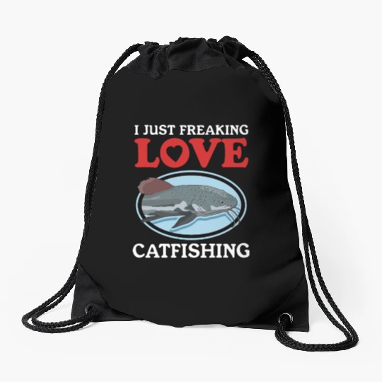 Catfish Fishing Love Catfishing Drawstring Bags