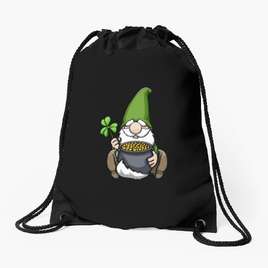 Pot of Gold Gnome Drawstring Bags