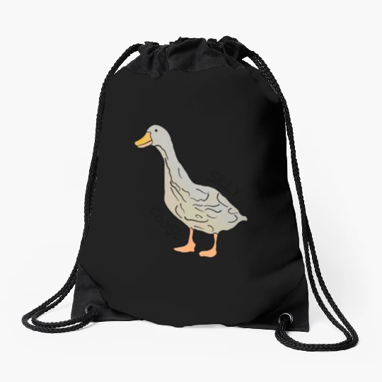 Playful Silly Goose Delight Drawstring Bags