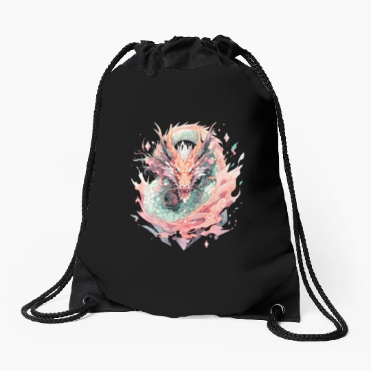 Adorable Crystal Chinese Dragon Drawstring Bags