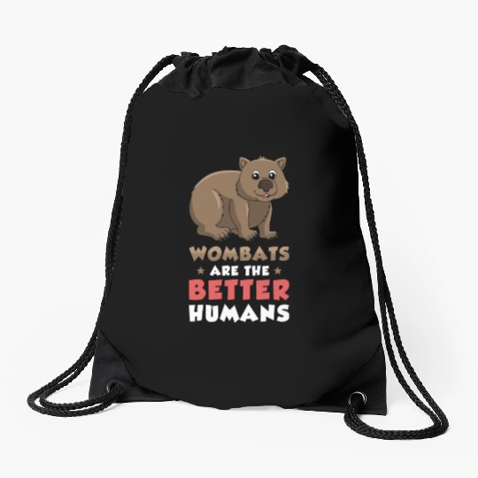 Wombat Australian Animal Lover Drawstring Bags