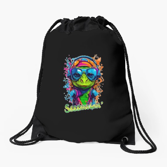 Smokin Lizard Drawstring Bags