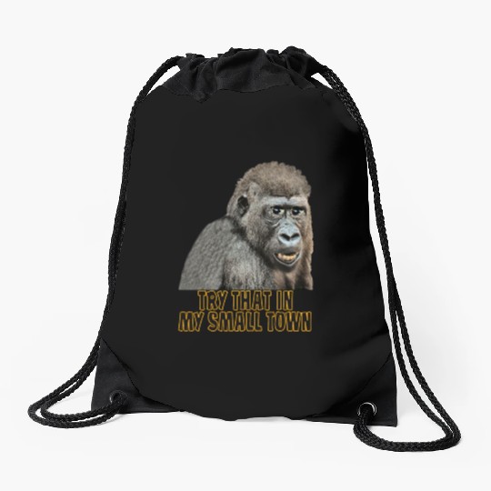 Small Town Ape Drawstring Bags