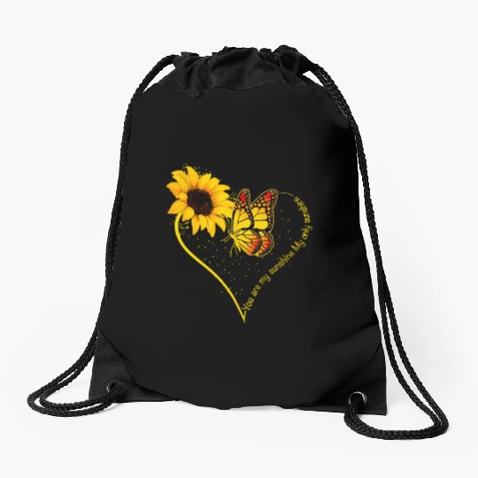 Butterfly You Are My Sunshine My Only Sunshine Drawstring Bags