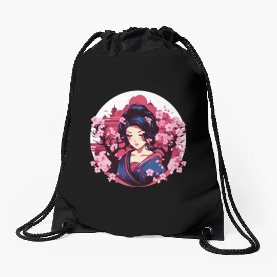 Geisha of Japan Drawstring Bags