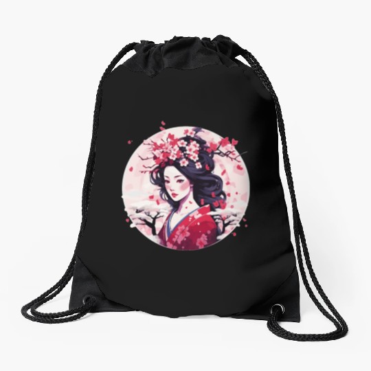 Geisha of Japan Drawstring Bags