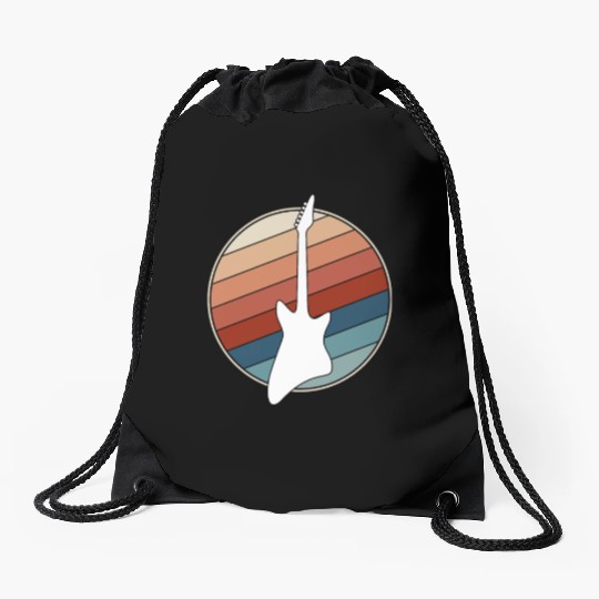 Electric Guitar in Retro Style Drawstring Bags