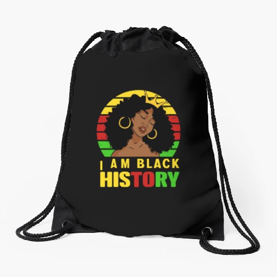 I Am Black History Month African American For Drawstring Bags