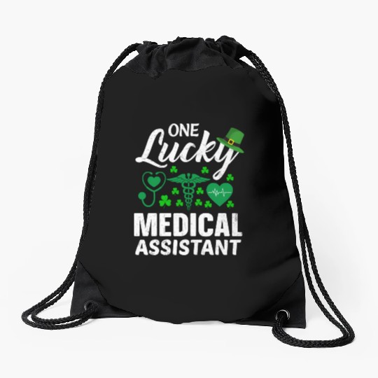 St Patrick'S Day Lucky Medical Assistant Drawstring Bags