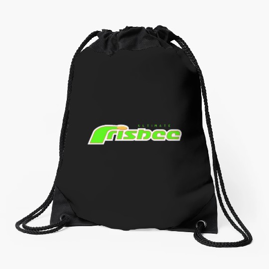 ultimate frisbee green Drawstring Bags
