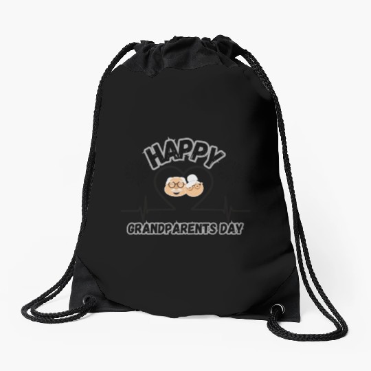 Happy Grandparents Day Drawstring Bags