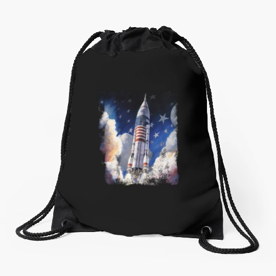 Patriotic Starship US Astronauts Stars and Stripes Drawstring Bags