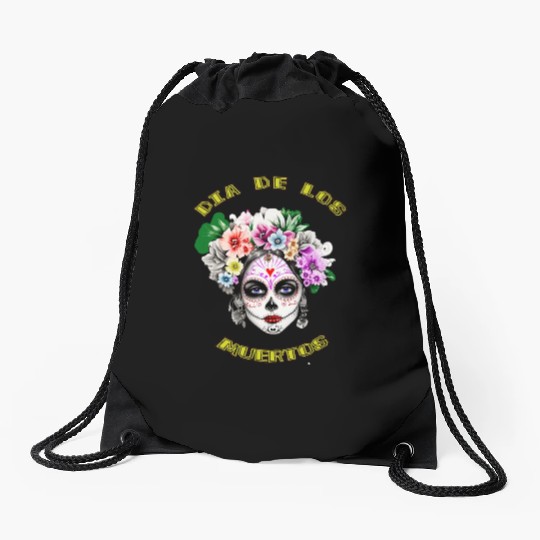 flower girl - day of the dead Drawstring Bags