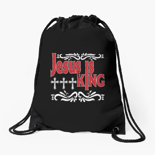 Jesus Is King Love Jesus Christian Christmas Drawstring Bags