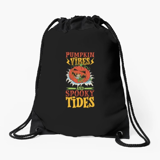Scary Pumpkin Halloween Costume Autumn Fall Gift Drawstring Bags