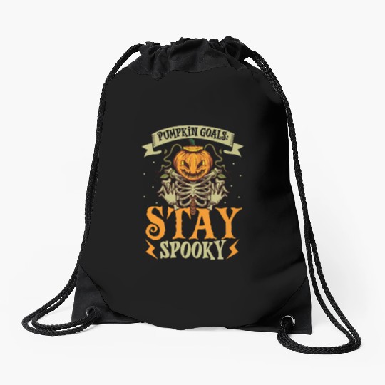 Scary Pumpkin Halloween Costume Autumn Fall Gift Drawstring Bags