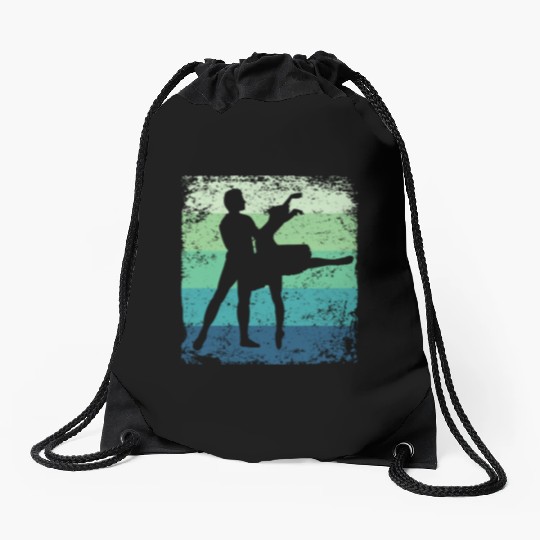 Ballet Dance Couple Vintage Ballerina Drawstring Bags