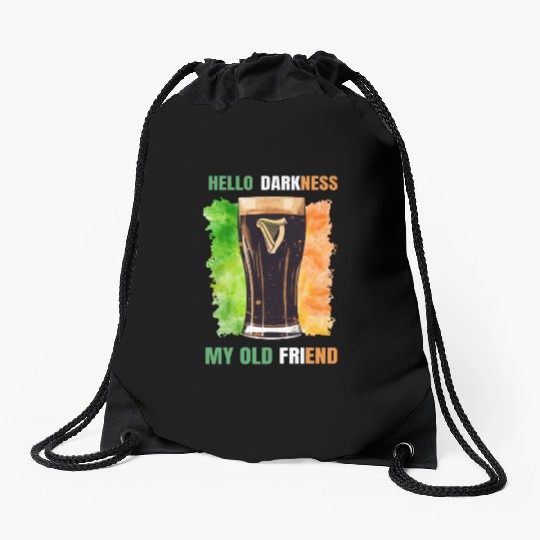 Hello Darkness My Old Friend Irish Stout Drawstring Bags
