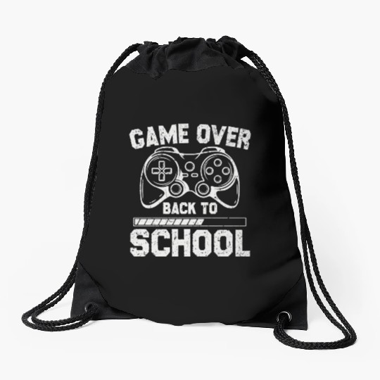 Game Over Back To School Drawstring Bags