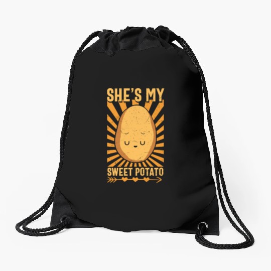 She s My Sweet Potato Funny Matching Halloween Drawstring Bags