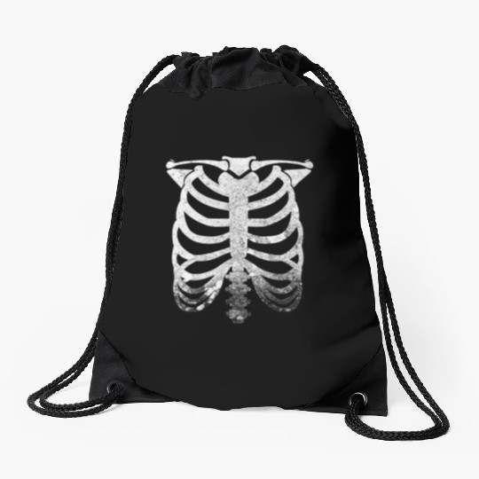 Halloween Skeleton Rib Cage Drawstring Bags