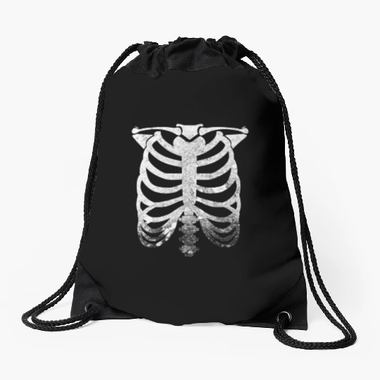 Halloween Skeleton Rib Cage Drawstring Bags