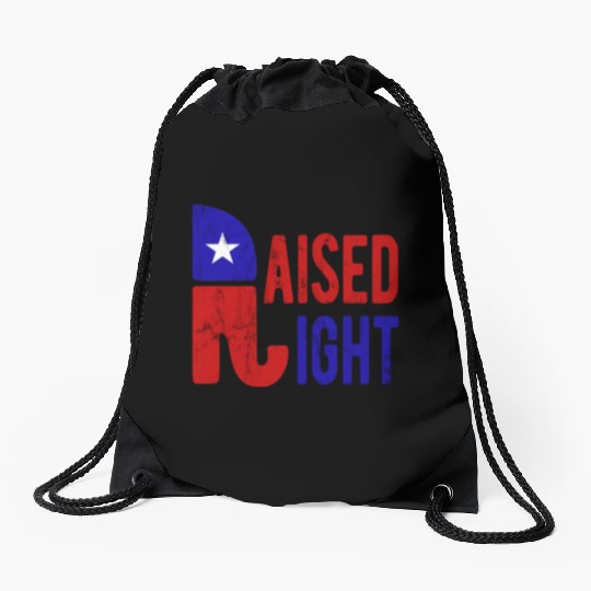 Raised Right Proud Republican Elephant Logo Usa Drawstring Bags