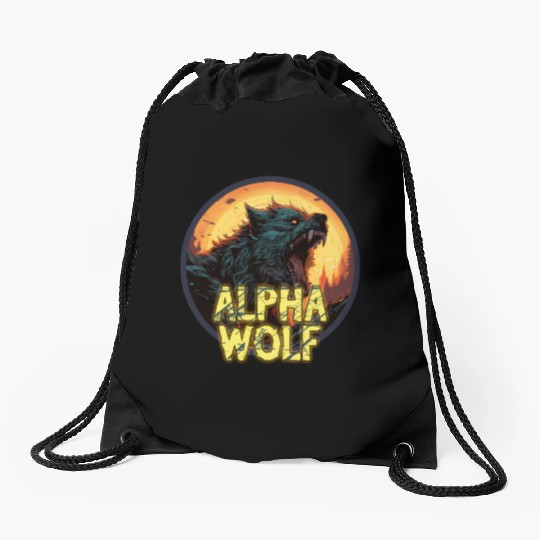 Alpha Wolf Drawstring Bags