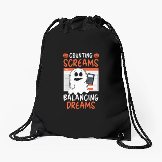 Counting Screams Balancing Dreams Halloween Drawstring Bags