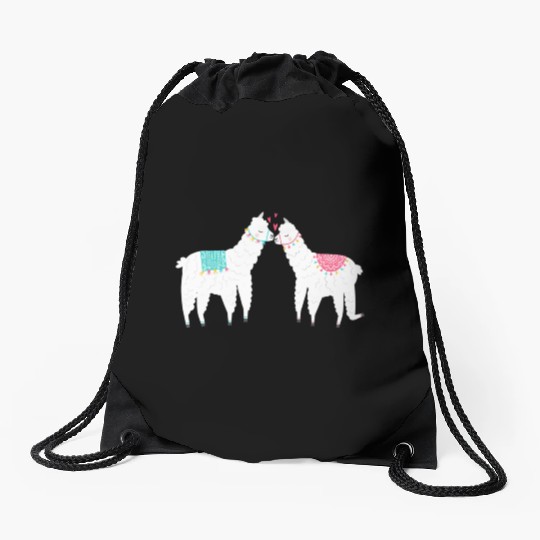 Llama Summer Wedding Anniversary Enet Drawstring Bags