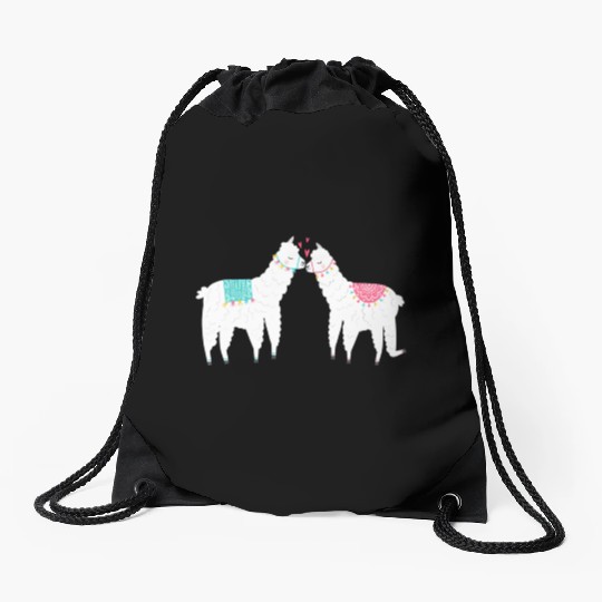 Llama Summer Wedding Anniversary Enet Drawstring Bags