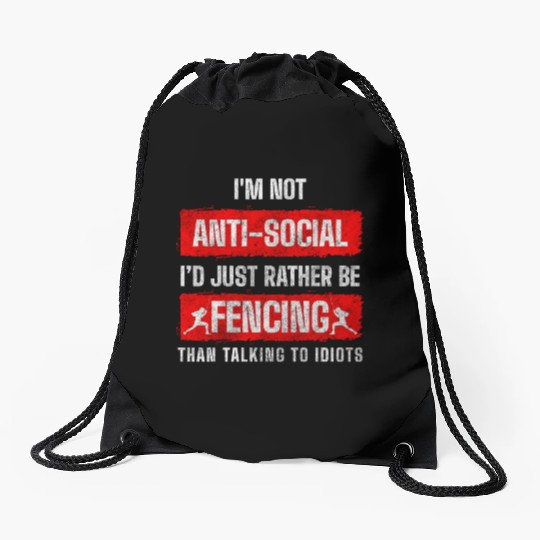 Fencer Sport Sport Fencing Hobby Drawstring Bags