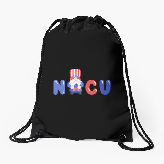 Cute NICU 4th of July Independence Day Design Drawstring Bags
