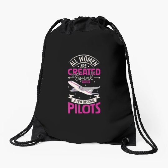 Pilot Aviation Airplane Airline Future Pilots Drawstring Bags