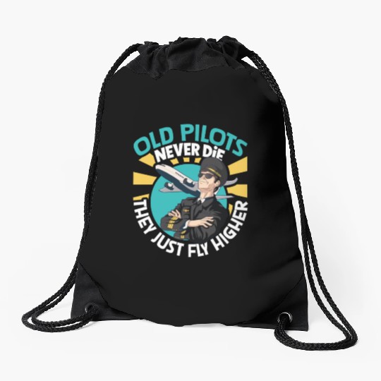 Pilot Aviation Airplane Airline Future Pilots Drawstring Bags