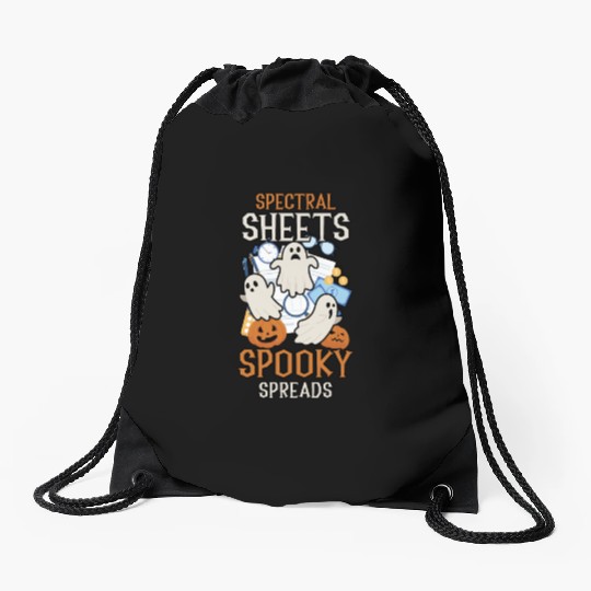 Spectral Sheets Spooky Spreads Scary Halloween Drawstring Bags