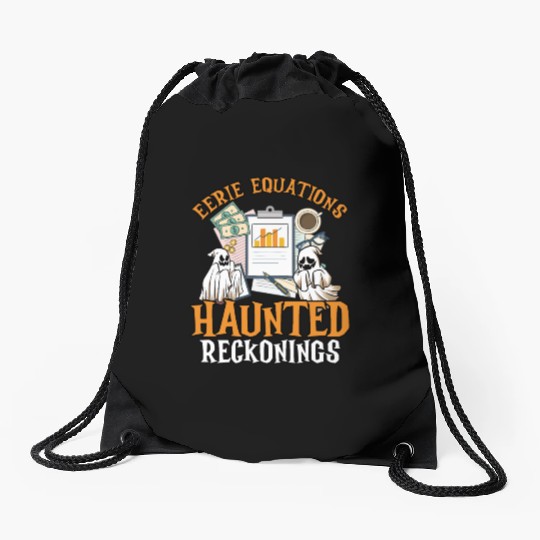Eerie Equations Haunted Reckonings Halloween Drawstring Bags