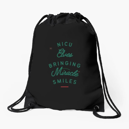 Cute NICU Christmas design Drawstring Bags